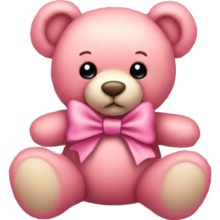 pink teddy bear with bow  emoji