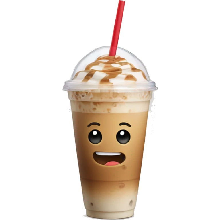 Iced latte in to go cup with straw  emoji