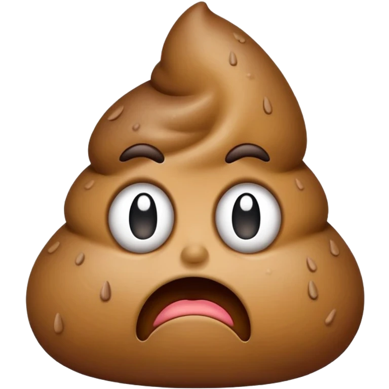 unhappy poop with frown emoji