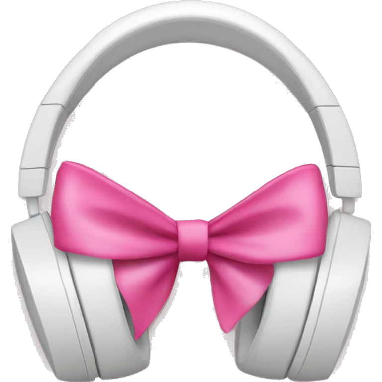 white headphones with pink bows emoji