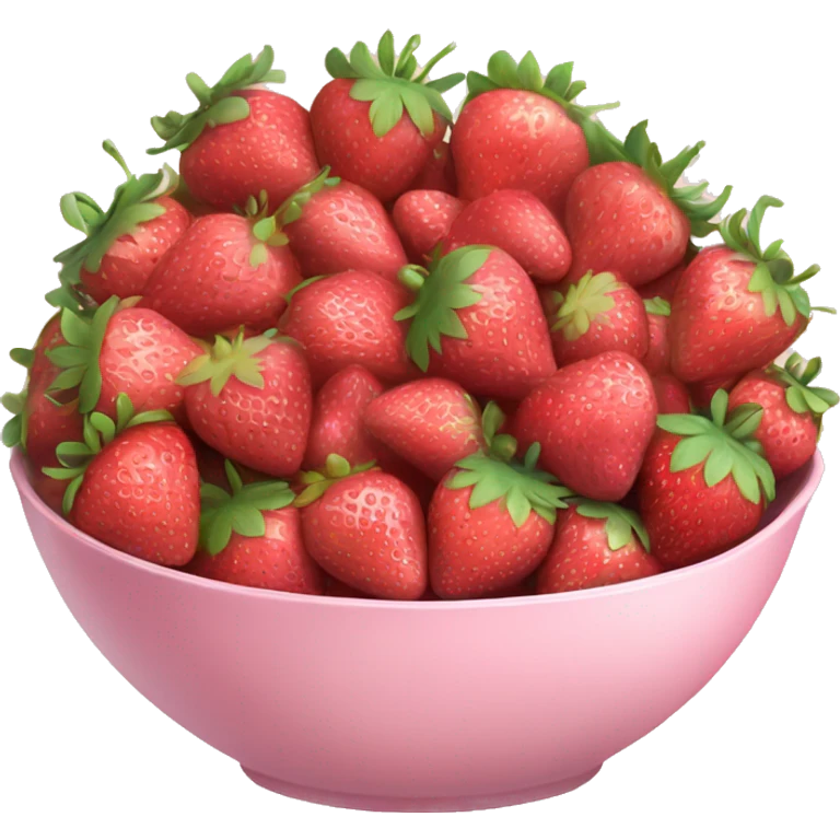large fancy pastel pink bowl of strawberries emoji