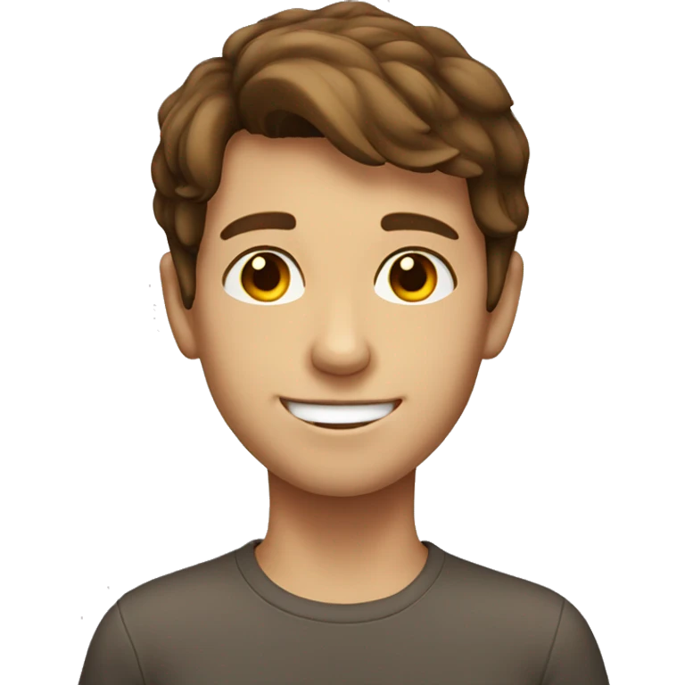 Brown haired smiling boy emoji