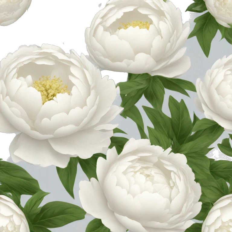 White peonies bouquet  emoji