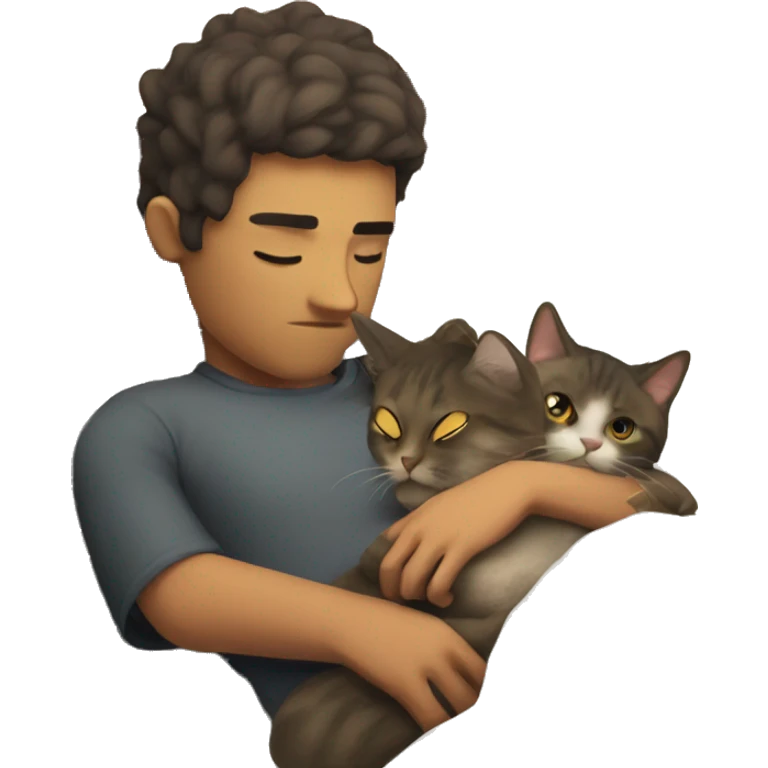Persona durmiendo con un gato  emoji