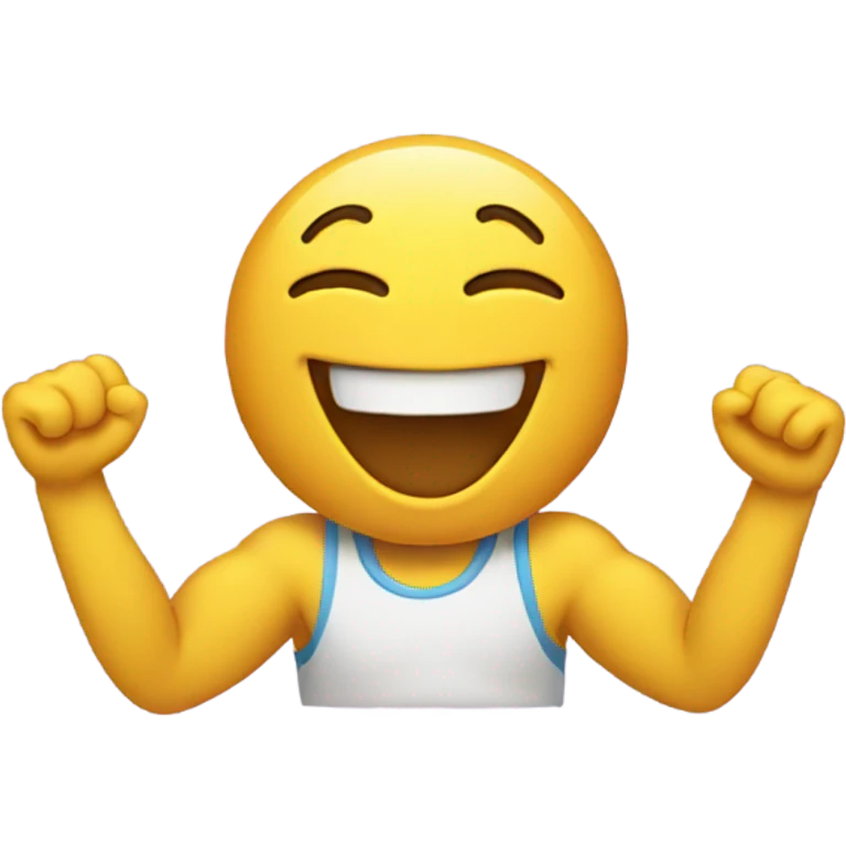 Laughing face with arms and legs emoji