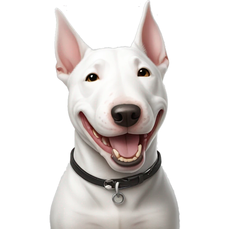 A white smiling bull terrier A white smiling bull terrier emoji