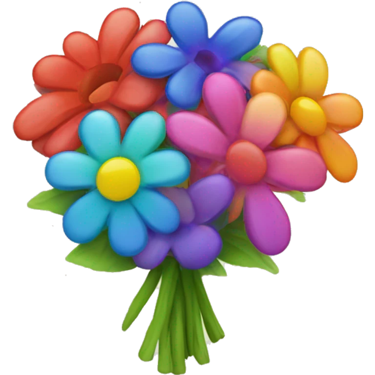 Rainbow flower boquet emoji