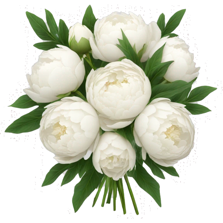 White peonies bouquet  emoji