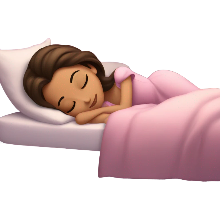 Sleeping brunette beauty princess Disney, bed emoji
