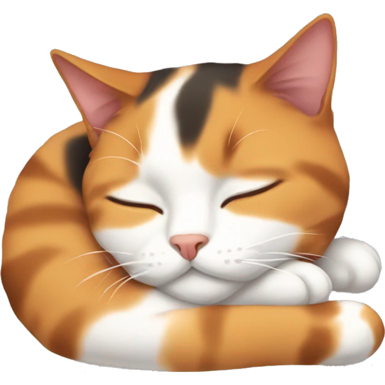calico cat sleeping  emoji