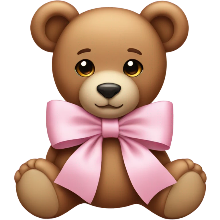 Teddy bear with light pink bow  emoji