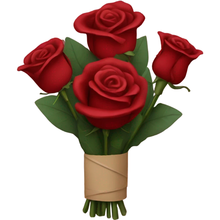 Bouquet of red roses in a burgundy package emoji