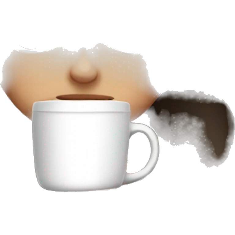 brunette girl wrapped in blanket drinking coffee emoji