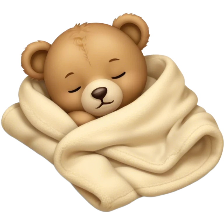 Baby Teddy Bear sleeping in a blanket  emoji