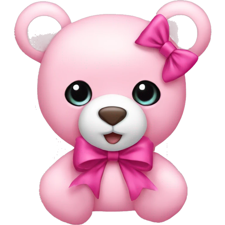 pink teddy bear with bow  emoji