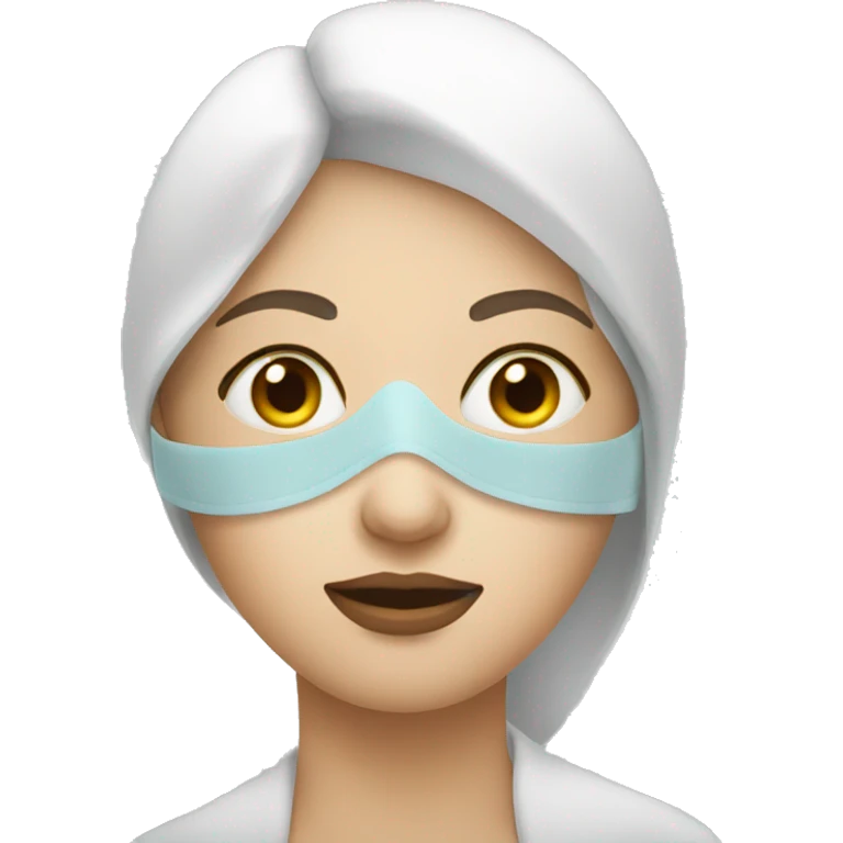 Lady wearing under eye mask emoji