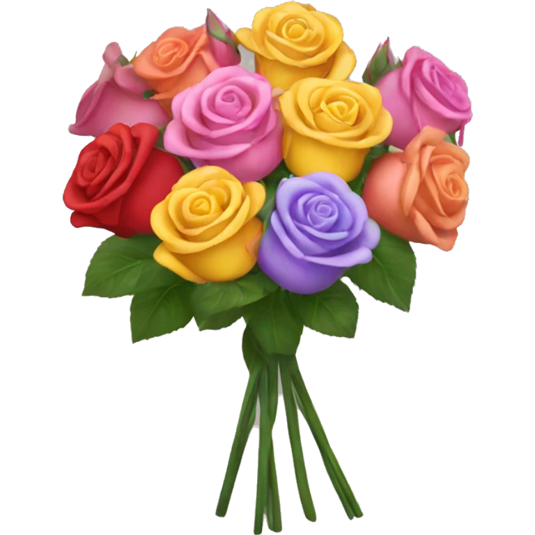 Multicolored bouquet of roses emoji