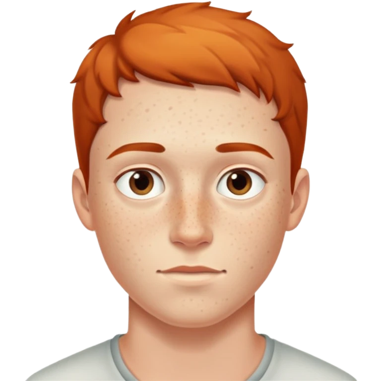 realistic portrait of young man with freckles on left side of face emoji