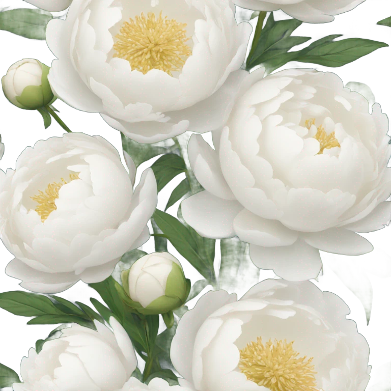 White peonies bouquet  emoji