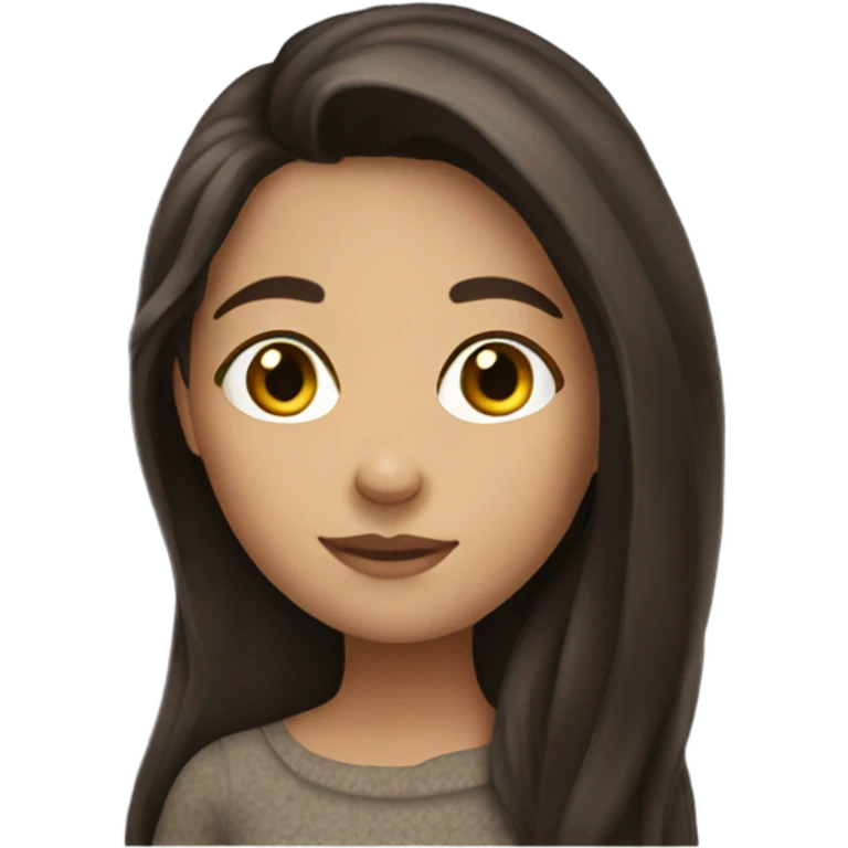 Beautiful girl, long hair, brunette emoji