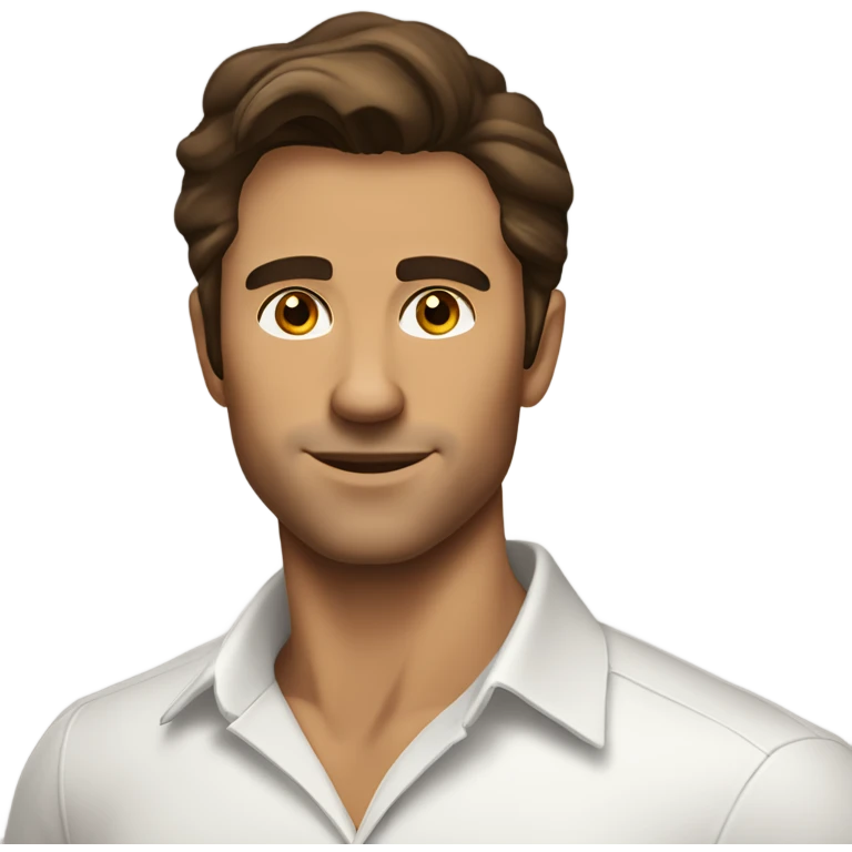 A handsome tan man with dark brown hair wearing a white shirt and gold watch emoji