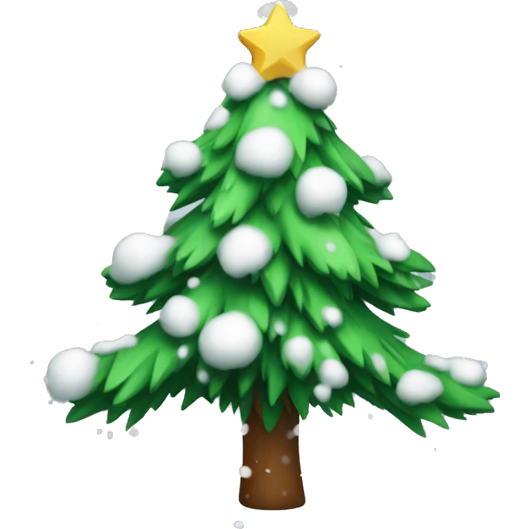 christmas tree with snow emoji