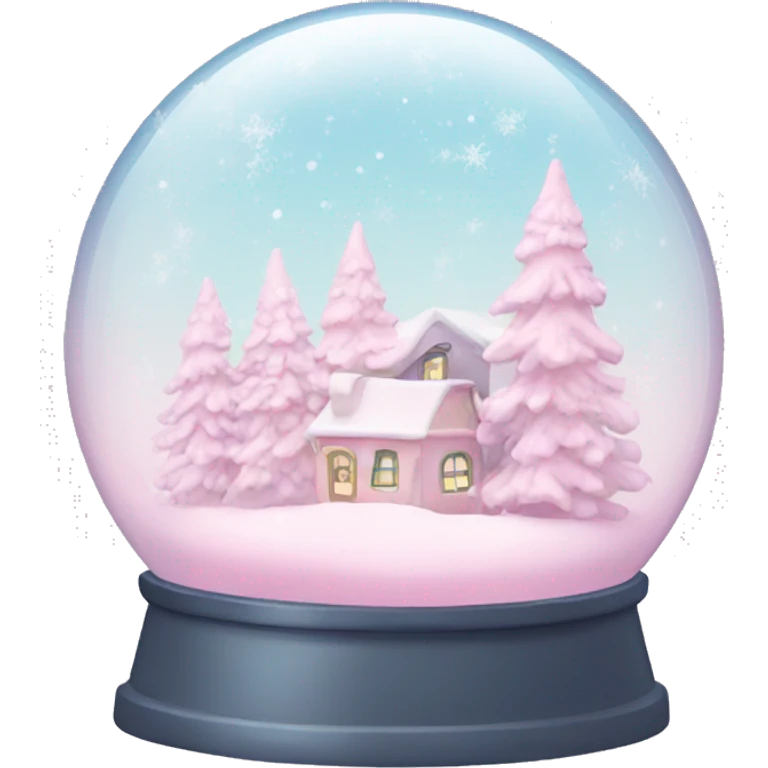 Pastel pink snow globe emoji
