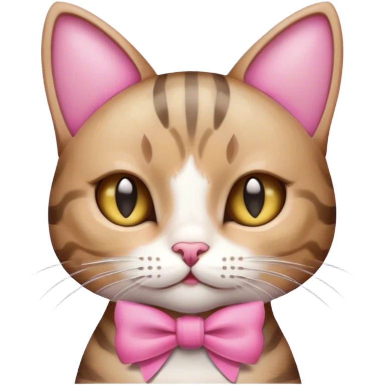 gato con un lazo rosa emoji