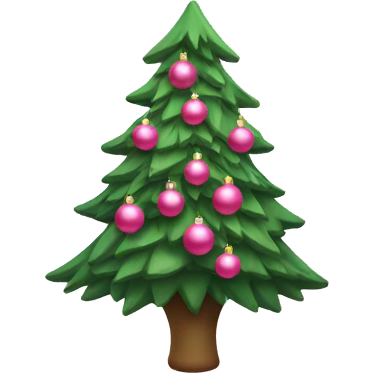 Christmas tree with pink ornaments  emoji