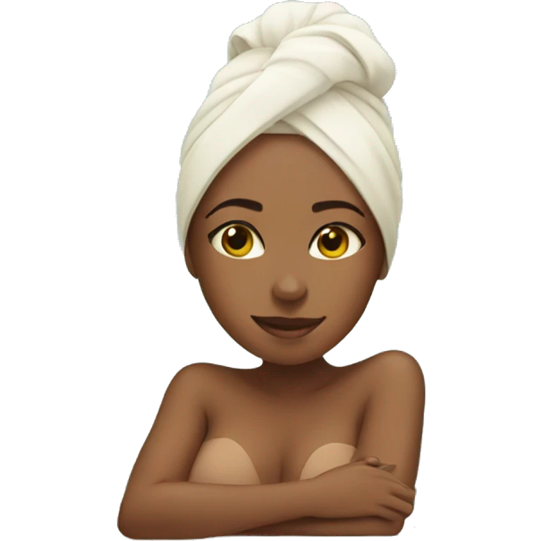 Girl relaxing in spa emoji