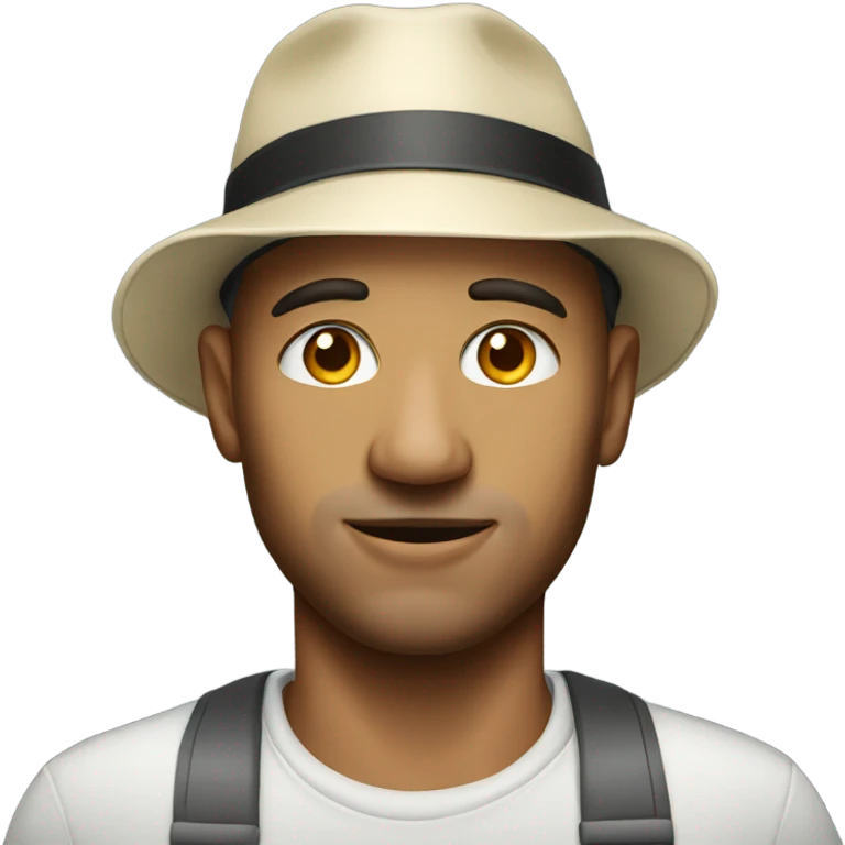 male portrait with hat indoors emoji