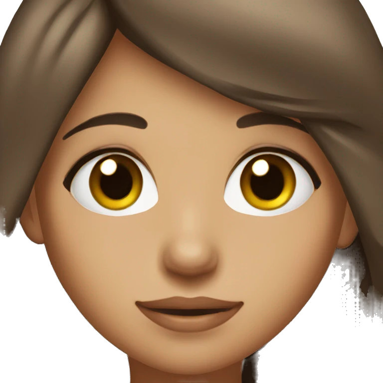 brunette girl with brown eyes emoji