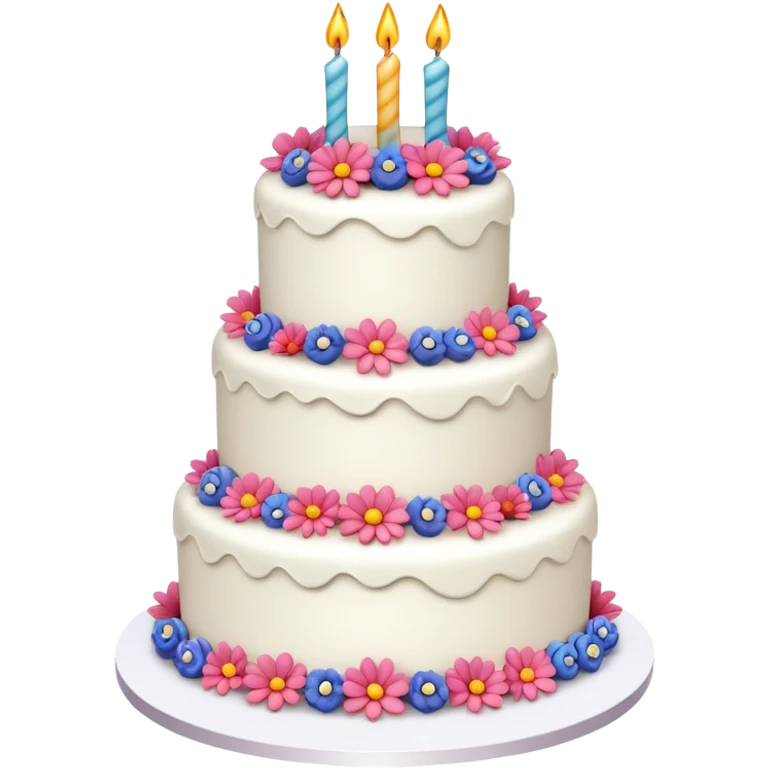 3 tier cake with Happy Birthday  emoji