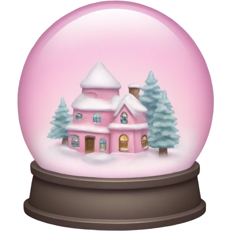 Pastel pink snow globe emoji