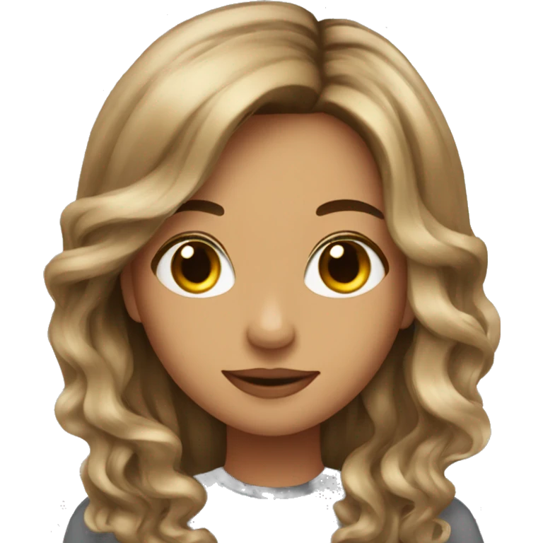 very pretty girl with long balayage hair emoji