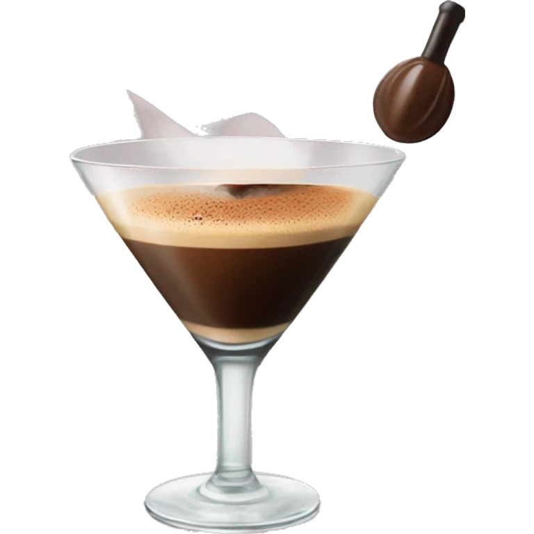 Espresso martini with lipstick transfer on rim emoji