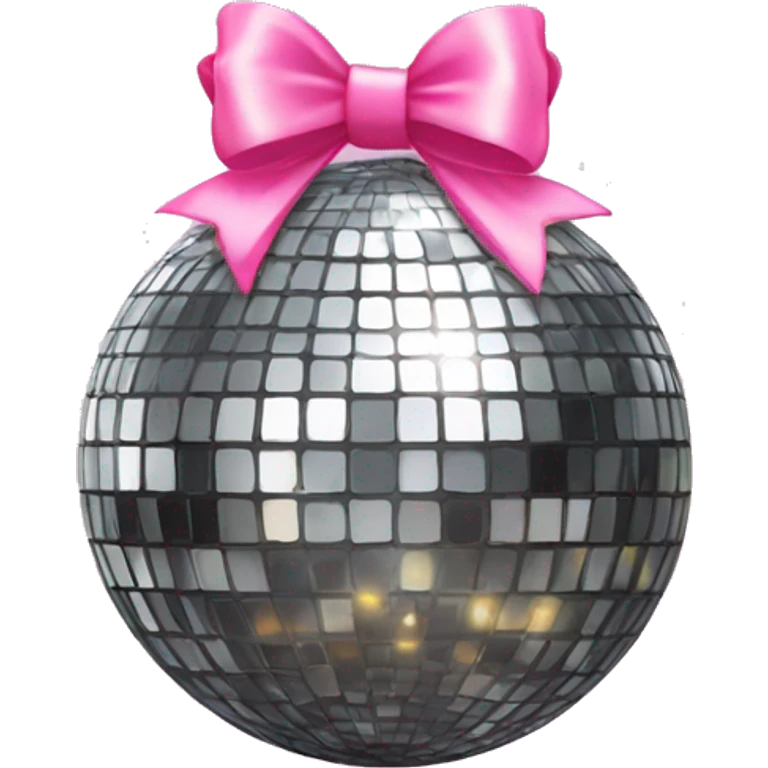 Disco ball with pink bow on top emoji
