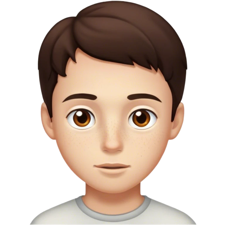 brunette boy with brown eyes and freckles emoji
