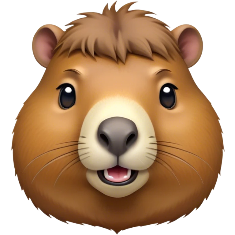 Cinematic Comical Capybara Portrait Emoji, Head tilted dramatically with an exaggeratedly shocked expression, featuring a robust, rotund build and a distinct capybara head with a broad snout and small ears, with wide, comically expressive eyes full of humorous disbelief, Simplified yet hilariously expressive features, highly detailed, glowing with a slightly sassy natural glow, high shine, dramatic yet playful, stylized with an air of quirky charm, soft glowing outline, capturing the essence of a meme-worthy capybara that looks ready to side-eye its way into viral fame! emoji