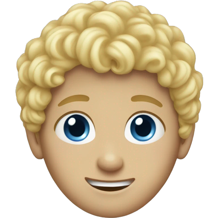 Curly blonde blue eyed boy emoji