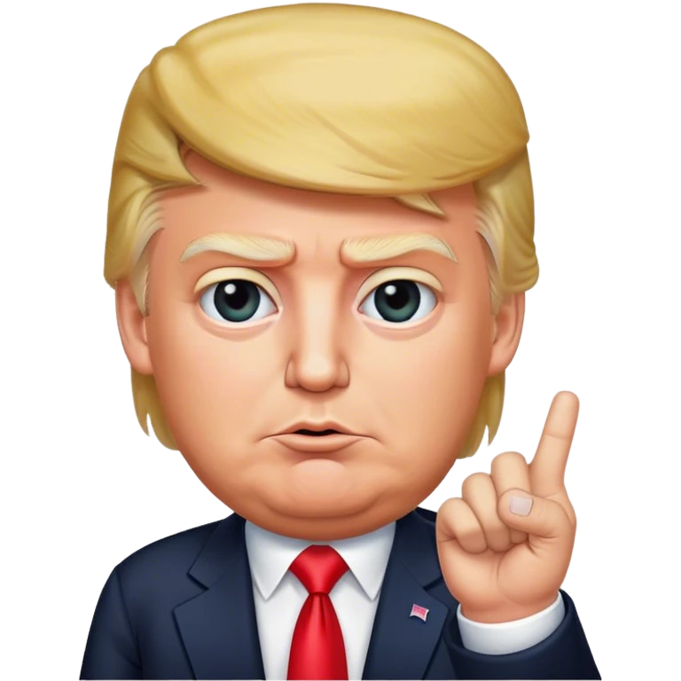 donald trump shows one finger photorealistic emoji