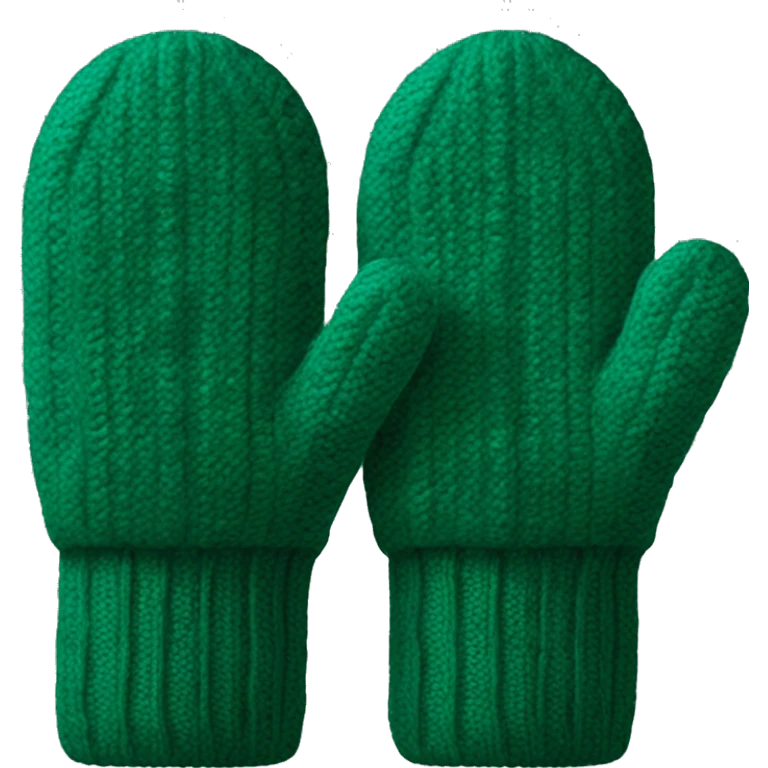 Dark green knitted mittens emoji