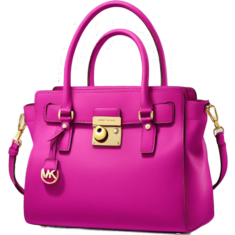 Realistic bright  magenta Michael kors satchel purse. emoji