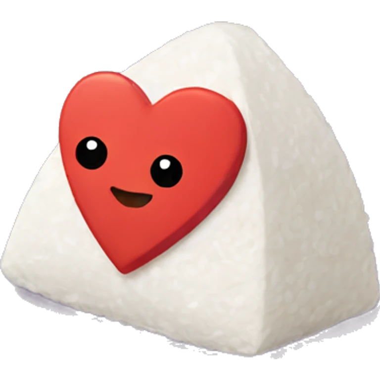 Onigiri in the shape of a heart emoji