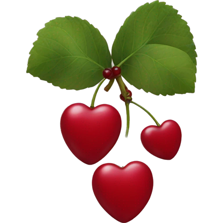 Heart shaped cherries  emoji