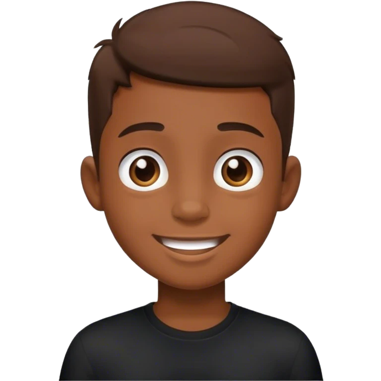 happy boy in black shirt emoji
