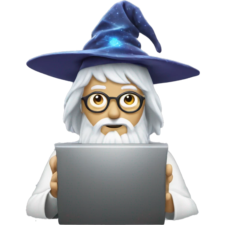 wizard coding computer with magic emoji