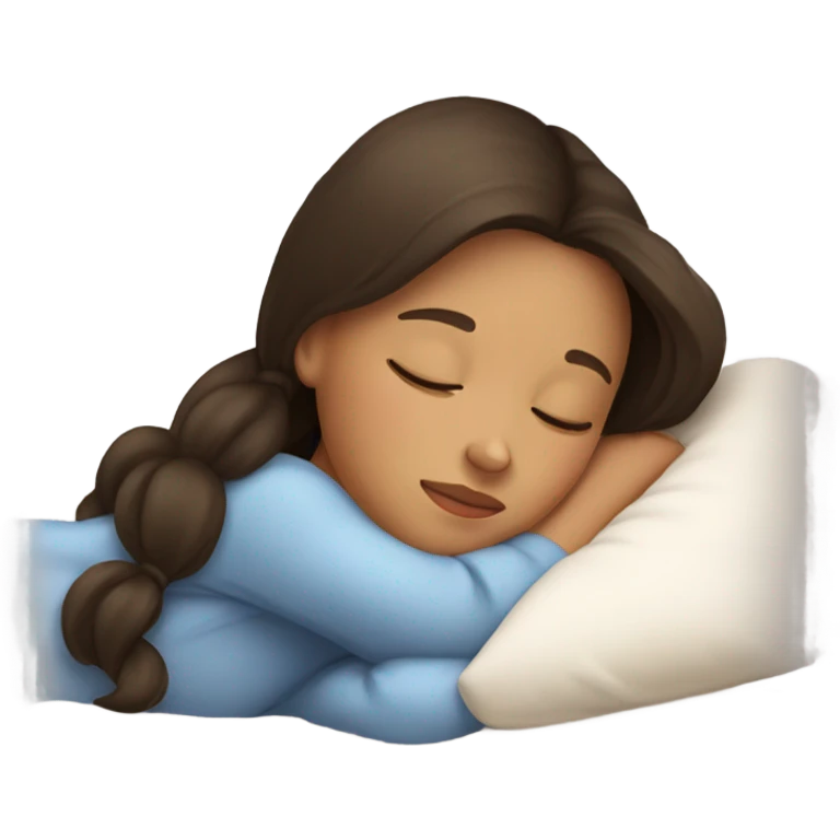 Brunette girl sleeping emoji