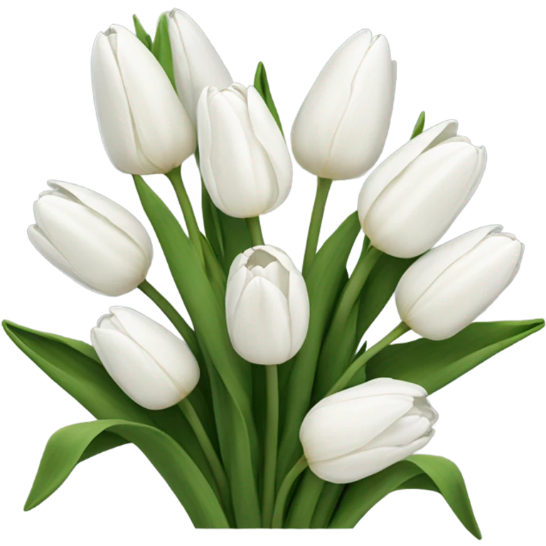 white tulip bouquet  emoji