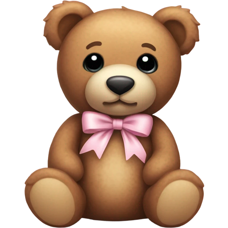 teddy bear with light pink bow emoji